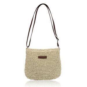1719 Straw Bag Small Summer Beach Crossbody Bag Boho Handmade Weave